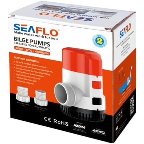 SEAFLO 13A Series 3700 GPH Non-Automatic Bilge Pump 12V image number 4