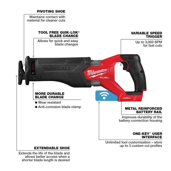 M18 FUEL&trade; SAWZALL&reg; Recip Saw with ONE-KEY&trade; image number 1