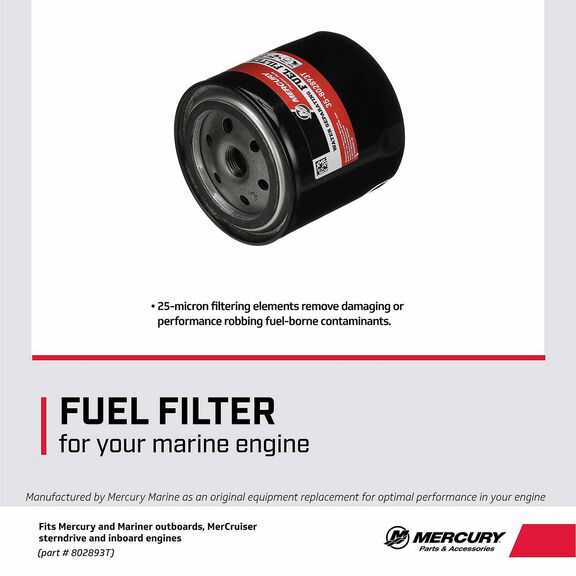 Mercury Water Separating Fuel Filter 802893T for Mercury and MerCruiser Remote Mount Filter Systems image number 2