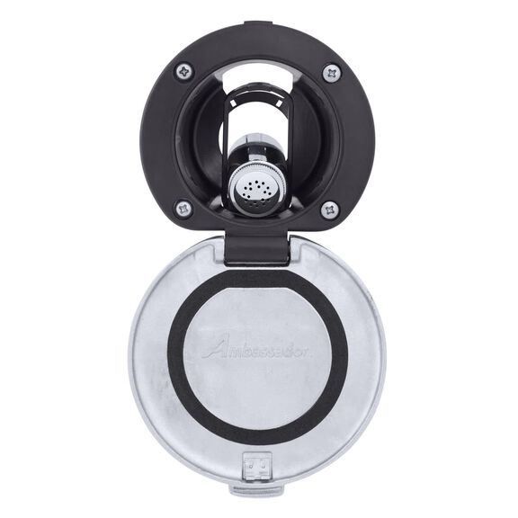 Recessed Shower Black Cup with Stainless Steel Lid w/Gasket, Hammer-Head Black Sprayer, 6' Black Rubber Hose image number 4