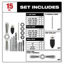 SAE Tap and Die Set with Hex-LOK&trade; 2-in-1 Handle, 15 Piece image number 1