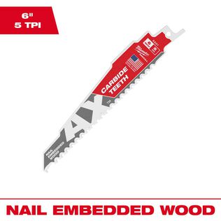 The Ax&trade; with Carbide Teeth SAWZALL&trade;&nbsp;Blade 6" 5T