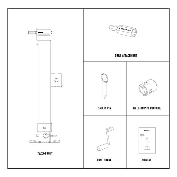7K Pipe Mount Trailer Drill Jack image number 8