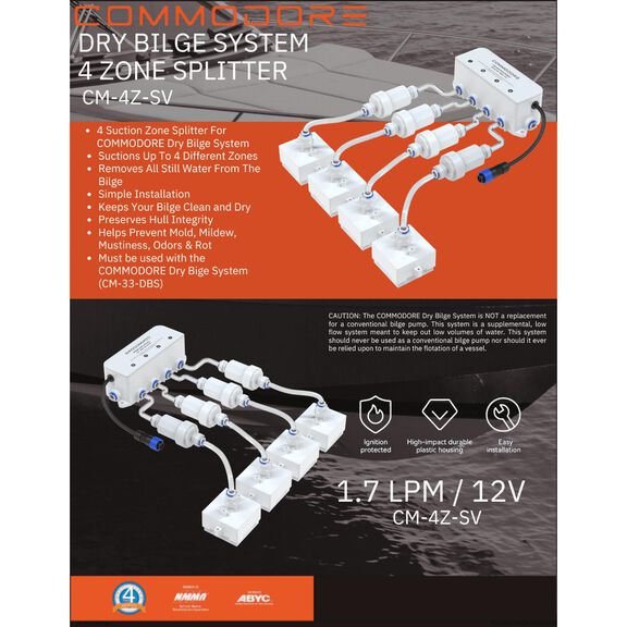 COMMODORE Dry Bilge System 4-Zone Splitter Add-On image number 1