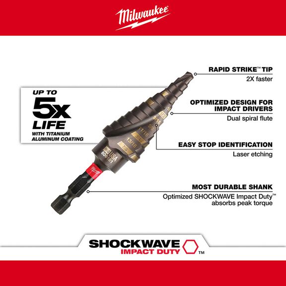 SHOCKWAVE&trade; Impact Duty&trade; Step Bit 3 Piece Set  (#1, #2, #4) image number 4