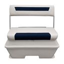 Wise DLX156-1904 DLX Pontoon Series 70 Quart Swingback Cooler Seat - White / Mariner Blue image number 1