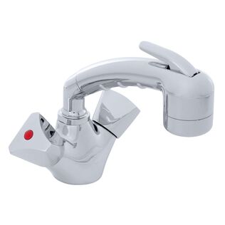 Trinidad Head/Shower Combo Faucet Small Chrome Sprayer No Hook, 6' Stainless Steel Hose Chrome