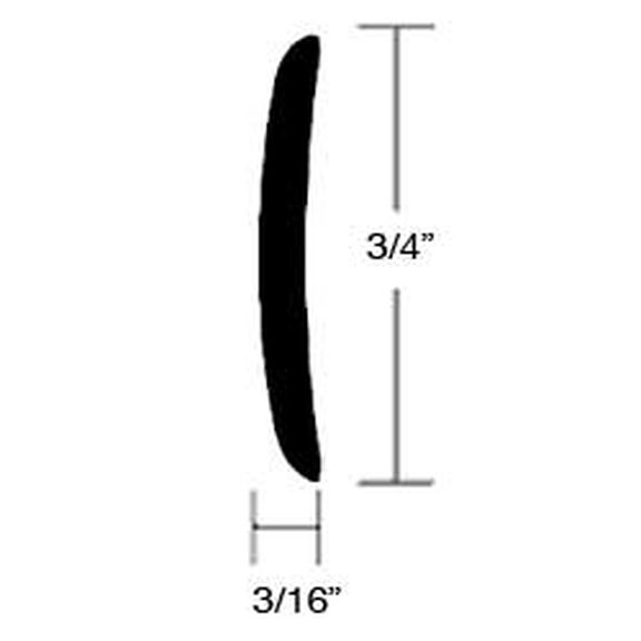 Aluminum Rub Rail  3/4"H x 3/16"W x 12'L, #6 Screws image number 0