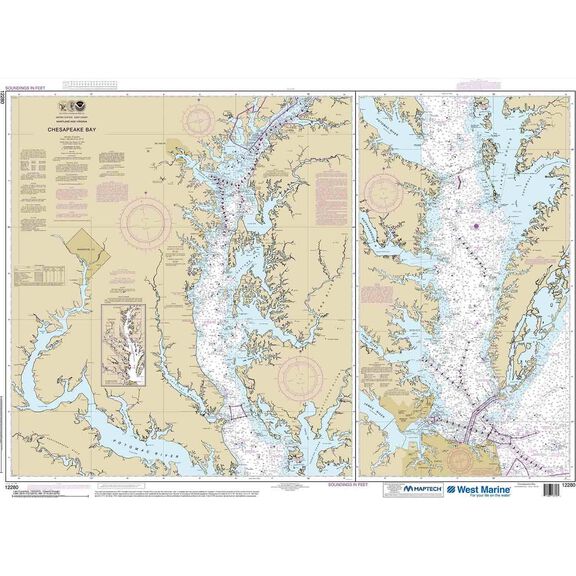 Maptech&reg; NOAA Recreational Waterproof Chart-Chesapeake Bay, 12280 image number 0