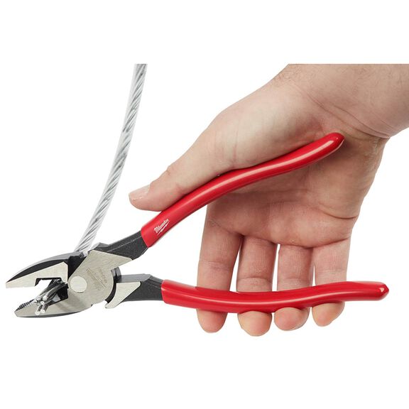 9" High Leverage Linesman's-Dipped Pliers image number 3