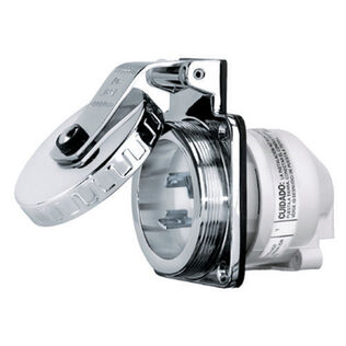 Hubbell Marine Hull Inlet , 16a 230V, Stainless Steel