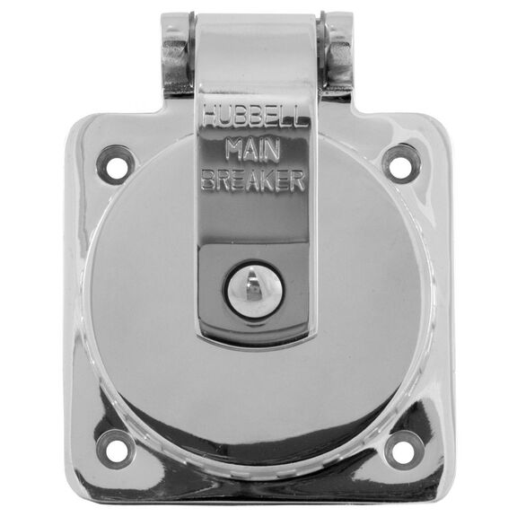 Hubbell Circuit Creaker Inlet  Cover, Stainless Steel image number 0