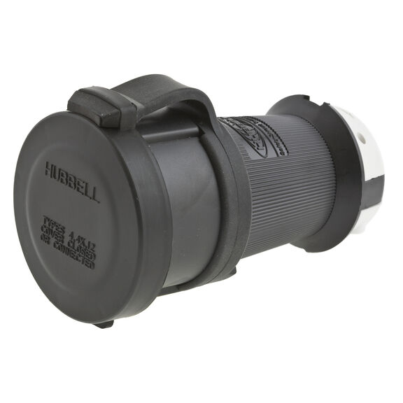 Hubbell Marine Twist-Lock, Watertight Safety Shroud Connector, 30A 250V, L6-30R image number 1