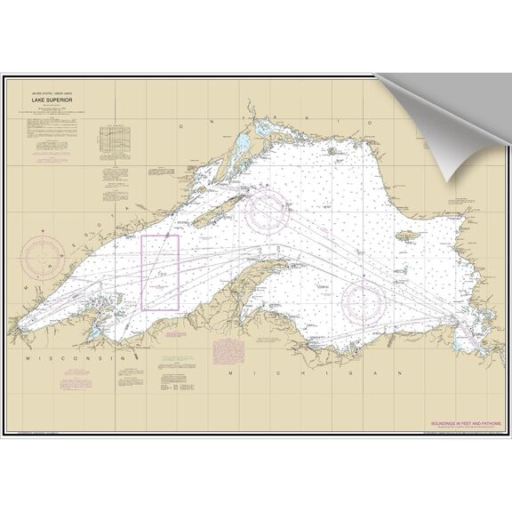 Lake Superior Decorative Nautical Chart image number 0