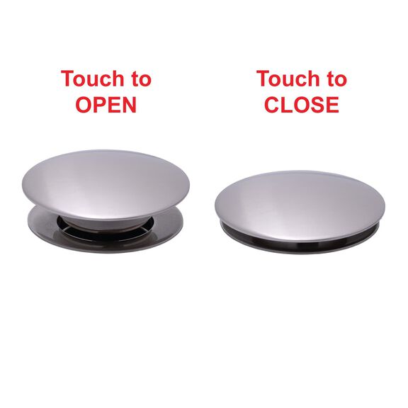 1-3/4" Drain, Touch Trap Sink Drain with Cover no Overflow, 1-1/4"-M Thread Brushed Nickel image number 2