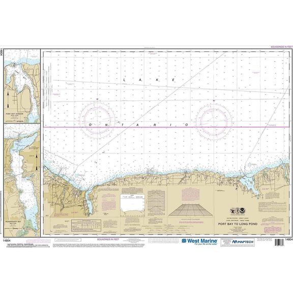 Maptech&reg; NOAA Recreational Waterproof Chart-Port Bay to Long Pond; Port Bay Harbor; Irondequoit Bay, 14804 image number 0