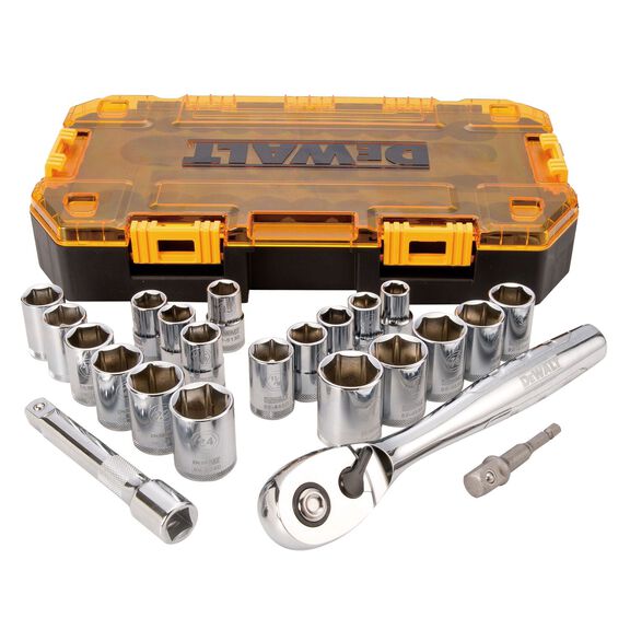 DEWALT Drive Socket Set, SAE/Metric, 1/2-Inch, 23-Piece image number 0