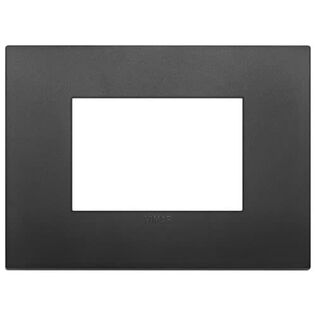 Vimar Arke 3-Module Classic Cover Plate, Technopolymer, Black