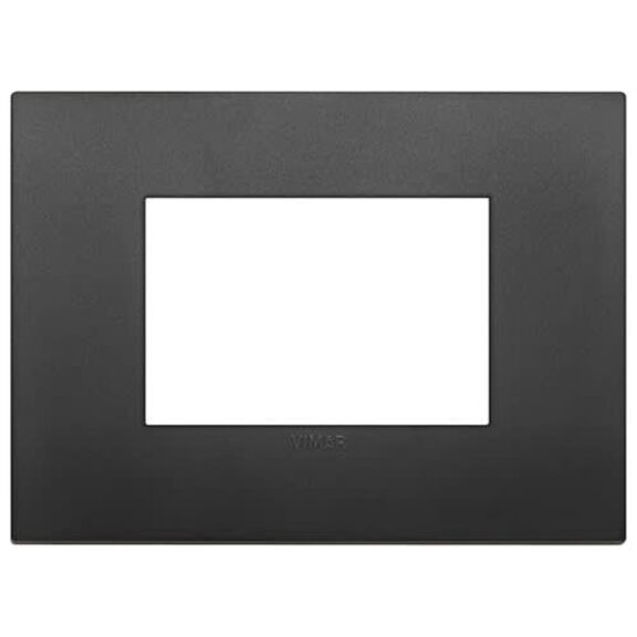 Vimar Arke 3-Module Classic Cover Plate, Technopolymer, Black image number 0