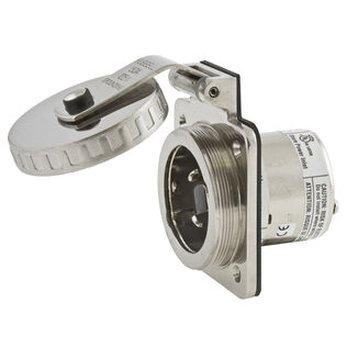 Hubbell Marine Hull Inlet , 50A 125V, Stainless Steel