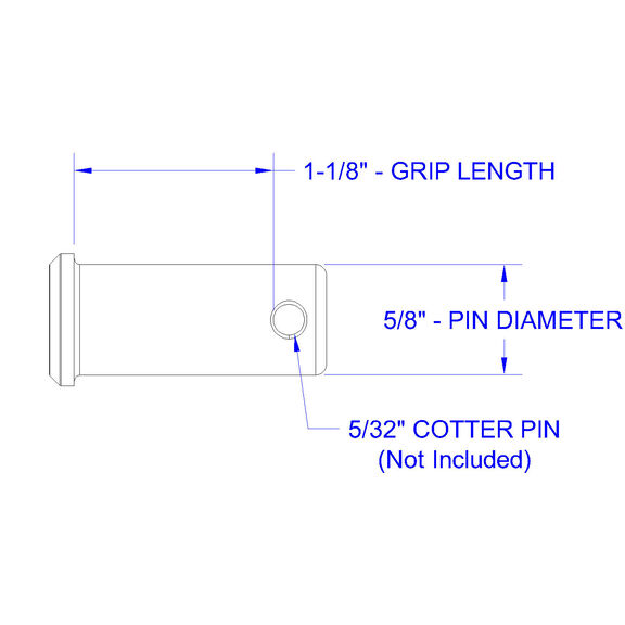 Stainless Steel Clevis Pin, 5/8" Dia. X 1 1/8" Grip Length image number 1