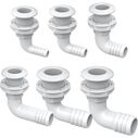 SEAFLO 1" Angled Thru Hull Fitting with Check Valve Stainless Steel Cap image number 3