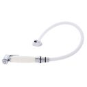 Deck-Mount Sprayer Hammer-Head Warm White Sprayer, 10' White Rubber Hose, Elite Holder image number 1