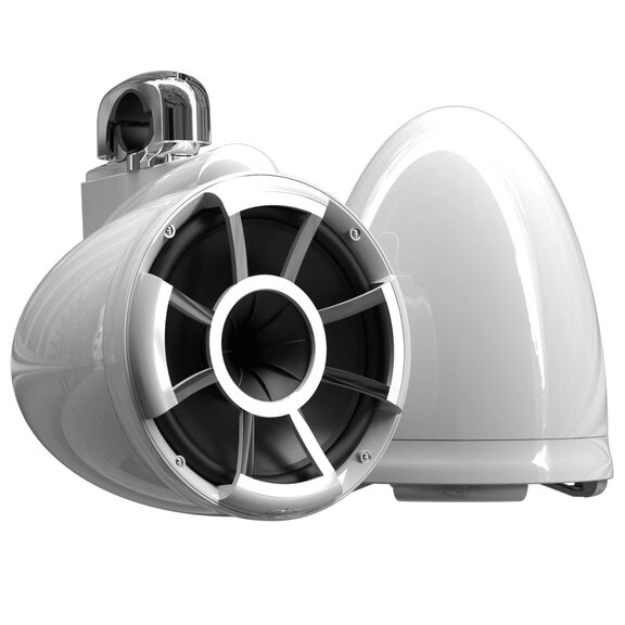 Wet Sounds REV 10 White V2 Revolution Series 10" Marine Tower Speakers with Stainless Steel Fixed Clamps (Pair) image number 0