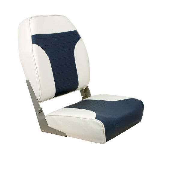 Blue and White High Back Folding Seat image number 0