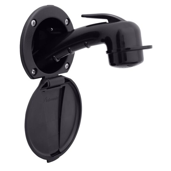 Recessed Shower Black Cup & Lid, Small Black Sprayer, 6' Black Rubber Hose image number 0
