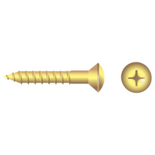 Brass Phillips Oval-Head Wood Screws