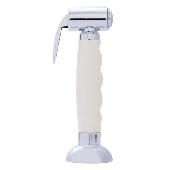 Deck-Mount Sprayer Hammer-Head Warm White Sprayer, 10' White Rubber Hose, Elite Holder image number 2
