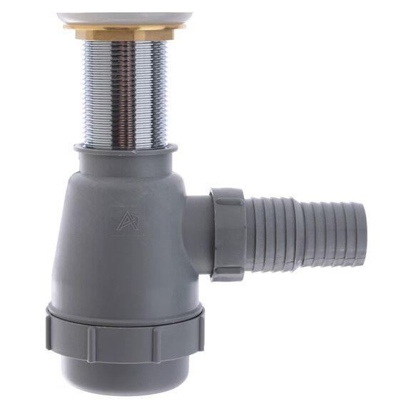 1-3/4" Drain, Touch Trap Sink Drain with Cover no Overflow, 1-1/4" & 1-1/2" Hose Barb Brushed Nickel image number 4