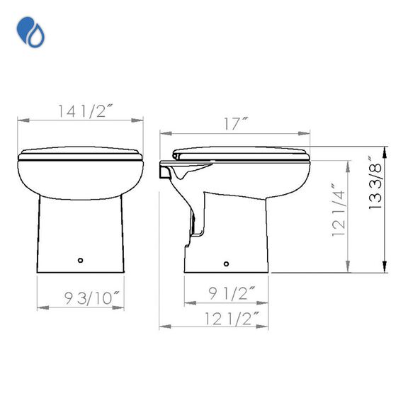 Sanimarin31 Low Profile Automatic Electric Marine Macerting Toilet, Porcelain Bowl, 24 Volt image number 1