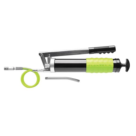 Flexzilla Heavy Duty Lever Action Grease Gun w Angled Extension Flexible Grease Hose image number 0