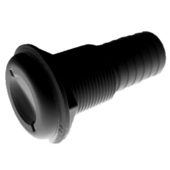 1 1/8" Straight Thru-Hull-Fitting, Black image number 0