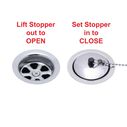 2" Drain, Trap Sink Drain, 1-1/4"-M Thread, w/Chain Stopper Ultra-Mirror Finish image number 2