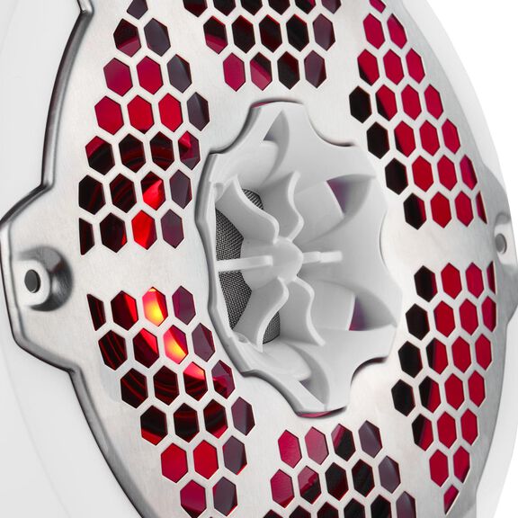 6.5&rdquo; Marine 2-Way Hybrid Speaker with RGB LED, Compression Driver and Neodymium Magnet, 250W RMS 4-Ohm, Gloss White image number 2