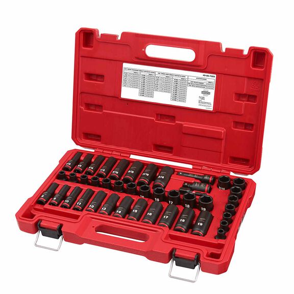 SHOCKWAVE&trade; 43 Piece Impact Duty&trade; 3/8" Drive SAE & Metric Deep 6 Point Socket Set image number 1