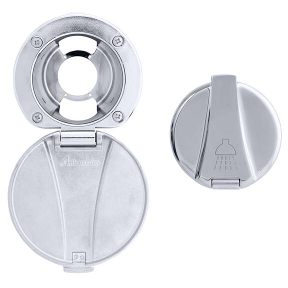 Recessed Cup & Lid Set Stainless Steel Lid / Plastic Cup Chrome image number 0