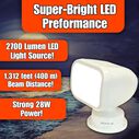 SEAFLO 28W Remote Control LED Searchlight, Warm White, Wired Remote, White image number 3