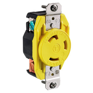 Hubbell Marine Twist-Lock Receptacle , 30A 125V, Yellow (B-Line)