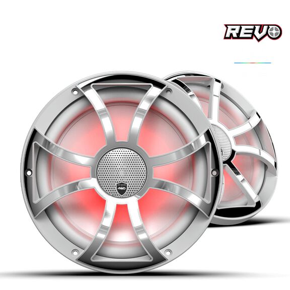 Wet Sounds REVO CX-10 XS-W-SS S2 10-inch High Output Component Style Coaxial Speakers with XS-White Stainless Steel RGB Grilles image number 0