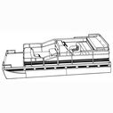 Styled-to-Fit Boat Cover for Pontoon Boats with Bimini Top and Rails that Partially Enclose Deck Leaving 1'-3' of Open Deck Forward of the Front Gate image number 1