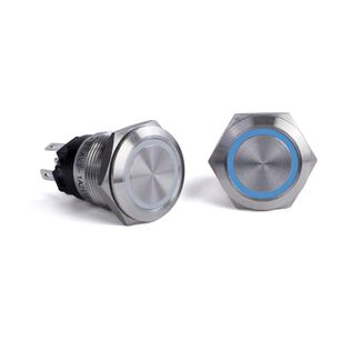 Push Button Switch, Blue Halo
