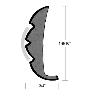 Rigid Vinyl Flex-Core Rub Rail, 1 9/16" X 3/4"