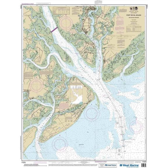 Maptech&reg; NOAA Recreational Waterproof Chart-Port Royal Sound and Inland Passages, 11516 image number 0