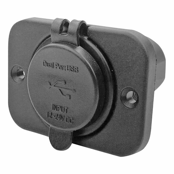 Dual USB Socket and Panel, 12V DC image number 1