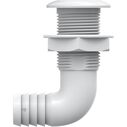 SEAFLO 1 in. Angled Thru Hull Fitting with Built-In Check Valve Stainless Steel Cap image number 1