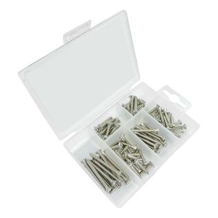 Phillips Oval Head Self Tapping Screw Kit, 84 Piece, Stainless Steel